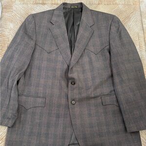 Men’s Western Suit Jacket. Dark Brown. Size 48R